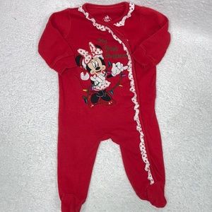 Disney baby Minnie Mouse my first Christmas red sleeper 6m